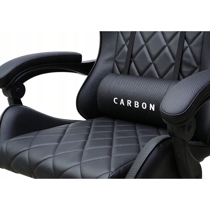 Ігрове крісло Carbon — ергономічний офісний стілець для геймерів, чорний, обертовий