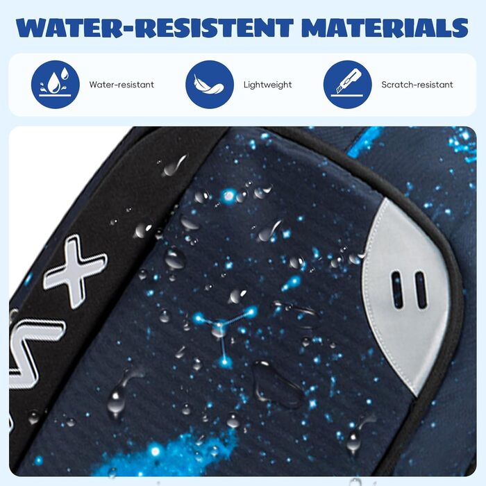 Шкільний рюкзак для підлітків 46L, рюкзак для школи, гімназії, старшої школи з нагрудним ременем, світловідбиваючими елементами, відділенням для 17.3' ноутбука, чорний (Casual-5255)