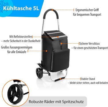 Складаний візок BigDean з відділенням для охолодження - також як візок-тележка - великі колеса