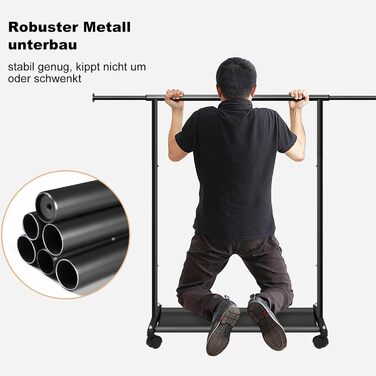 MISSLO Small Clothes Rack for Hanging Clothes, Rolling Garment Rod Stable for Kids, Toddler, Baby, Little Girls, Adults (Black)