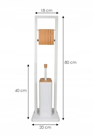 Набір для туалету Yoka Home (металевий, білий) з тримачем для паперу та йоржиком