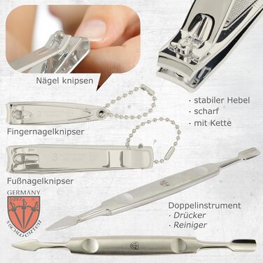 Набір для манікюру та педикюру 'Firenze' 12 предметів | Якісний футляр з екошкіри для догляду за руками та ногами. Колір: Бордовий | Вміст: ножиці для нігтів, кусачки, пінцет та багато іншого