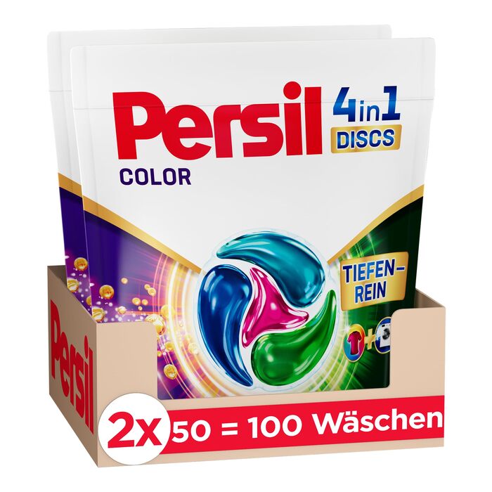 Капсули для прання Persil Color 4in1 DISCS, пральний засіб з технологією глибокого очищення для кольорової білизни, 100 прань