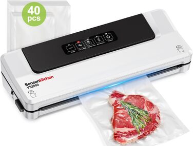 Вакуумний пакувальник Bonsenkitchen для продуктів харчування та Sous Vide, 40 пакетів у комплекті