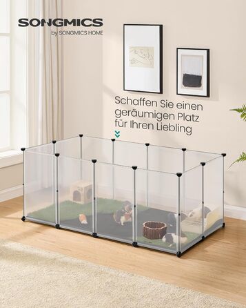 Клітка для дрібних тварин SONGMICS LPC012W01 з піддоном, біла, 143 x 73 x 46 см