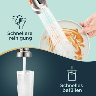 Змішувач кухонний FORIOUS висувний з душем, однорегуляторний, 360° обертання, нержавіюча сталь