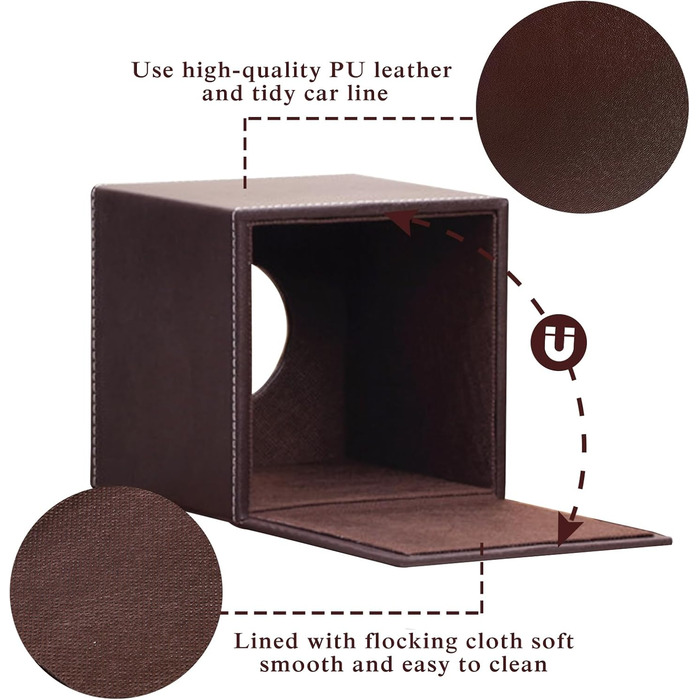 Скляна коробка для серветок прямокутна, органайзер для дому, ванної кімнати, авто, офісу, вінтажний дизайн (коричневий)