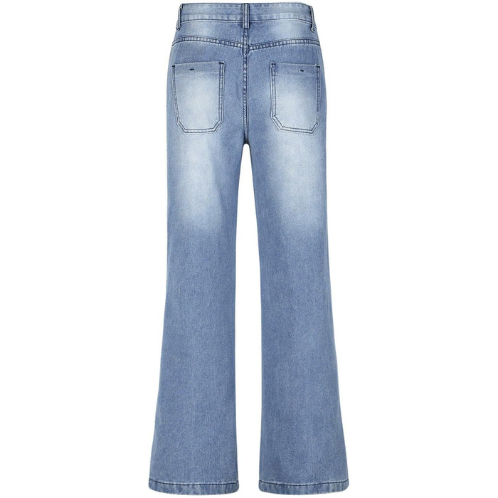 Джинси жіночі Baggy Denim з широкими штанинами, висока талія, еластичні, темно-сині, розмір L