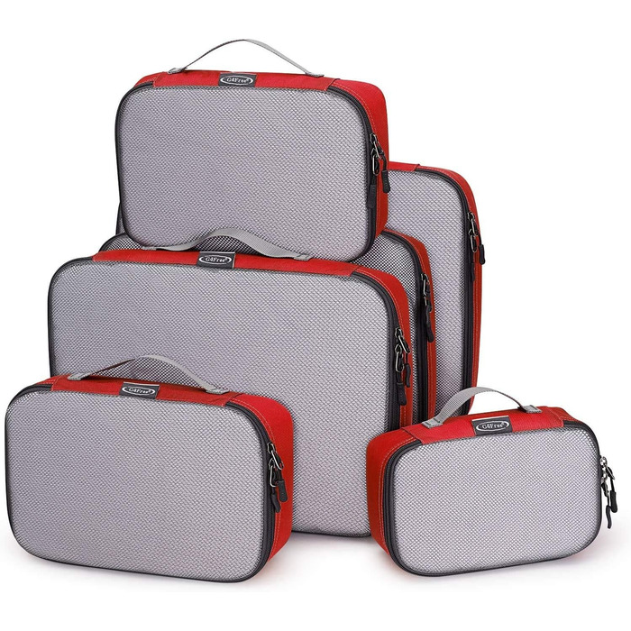 Органайзери для валізи G4Free (6 шт.) - набір для подорожей, червоний (1S+2M+2L+XL)