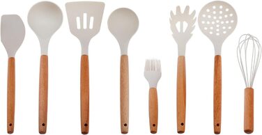 Набір ножів Karaca Gusto 12 шт. з дерев'яним обробним ящиком та кухонними аксесуарами. Ножі з нержавіючої сталі, ергономічні ручки, чорний (кремовий)