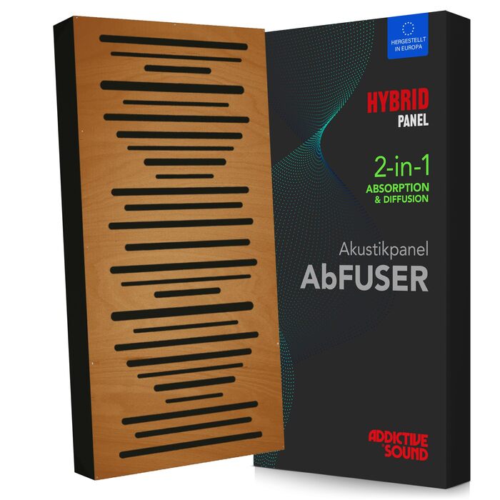 Акустична панель Addictive Sound AbFuser Wood для шумоізоляції з дерева (100x50x11,5 см), світло-коричнева — для дому, студії та офісу