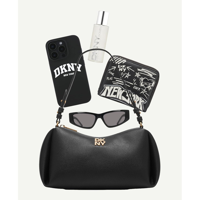 Сумка жіноча DKNY Fashion Soft Classic Tote чорно-золота повсякденна