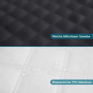 Arcona Mattress Protector Waterproof, Breathable Waterproof Mattress Cover, Urine Protection Mattress Pad 180x200, Dark Grey Mattress Protector, Washable Incontinence Pad for Bed