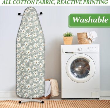 Чохол для гладильної дошки 125x45 см, Extra Dick з бавовни, з підкладкою та терморефлексною поверхнею, з гумкою, сумісний з дошками 117-125x37-45 см, для парогенераторів та прасок, Easy Fit