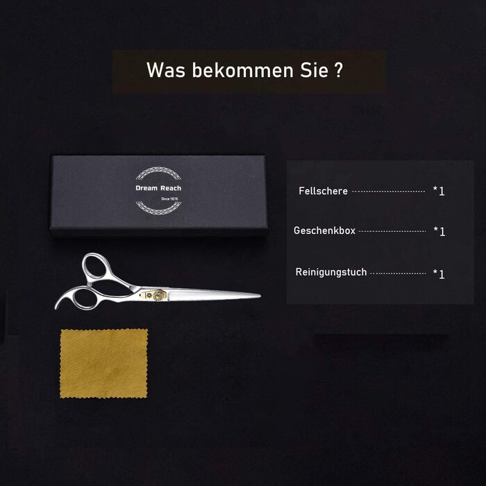 Професійна ножиця для грумінгу собак Dream Reach, 7 дюймів, пряма, з нержавіючої сталі 440C, для собак та котів