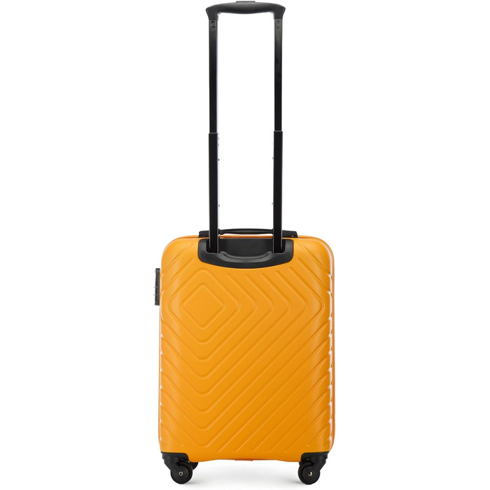 Набір валіз WITTCHEN Cube Line (S+M+L) з ABS, геометричним тисненням, 4 колесами, телескопічною ручкою та комбінаційним замком (Оранжевий, ручна поклажа)