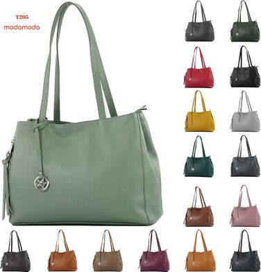 Сумка жіноча шкіряна Modamoda T205 біла, шопер ручної роботи з Італії