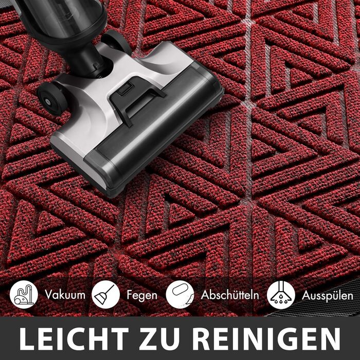 Килимок для дому та вулиці Yimobra, 90x60 см, червоний, вологостійкий, легко миється