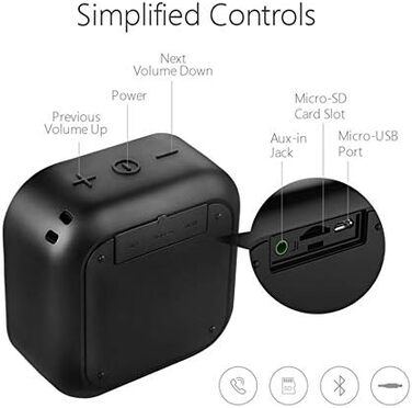 MIFA A1 Mini Bluetooth колонка, TWS, 15 год, IP56, чорна