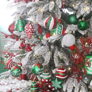 Набір ялинкових кулі Sea Team 77 шт., міцні, прикраси на ялинку, кулі-підвіски, з подарунковою упаковкою