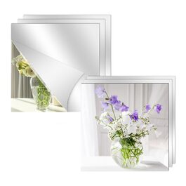 6 дзеркал самоклеючих, 30 x 40 см, акрилові, для стін та шаф, 6 шт.