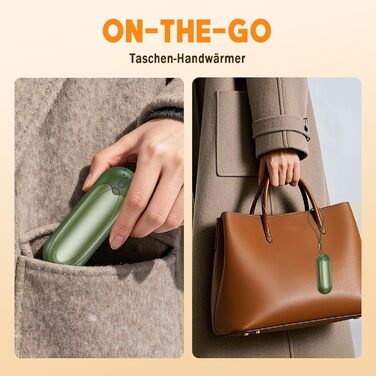 Електричні грілки для рук 2 шт. 7000mAh з 3 рівнями нагріву, портативні, з магнітним кріпленням, зимовий подарунок для жінок та чоловіків (2 шт., зелені)