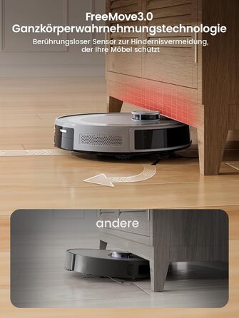 Робот-пилосос LEFANT M2 з функцією миття підлоги, 6000Pa, LiDAR-навігація, зони заборони, керування через додаток/Alexa, ідеальний для шерсті тварин, килимів та твердих підлог M2G