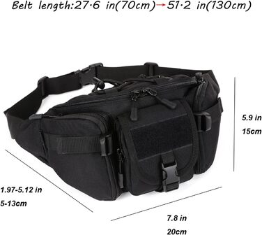 Тактична чоловіча поясна сумка Molle, водонепроникна, унісекс, чорна