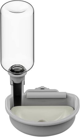 Автоматична поїлка для собак у клітку, 480мл, антиперелив, фонтанчик для собак, котів та кроликів (сірий)