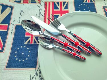Набір столових приборів Exzact Rostfrei Stahl (16 предметів) з дизайном Union Jack