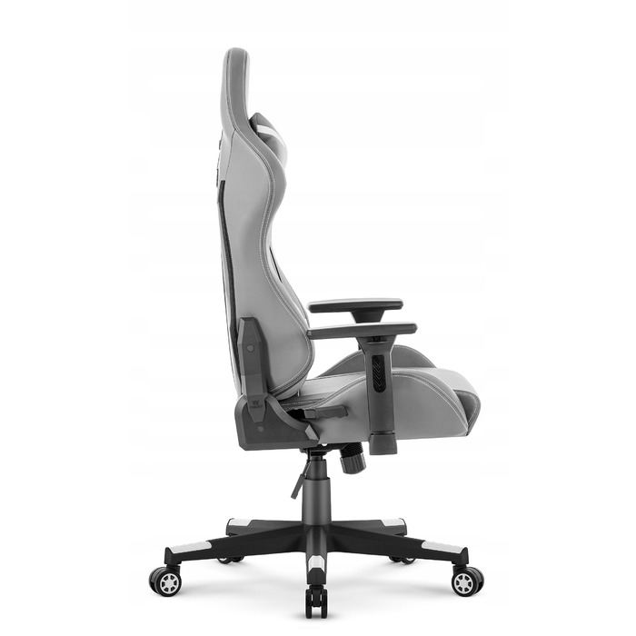 Ігрове крісло HELL'S CHAIR HC-2002 Grey-White, штучна шкіра, сіре