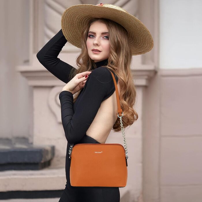 Сумка TANTOMI жіноча через плече: елегантна крос-боді сумка-клатч з ланцюжком, коричнева