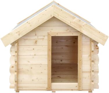 Будка для собак Outdoor маленьких порід – дерев'яна будка для собак, водостійкий дах 76 x 99 x H80 см, розмір S, Timbela M401-1 розмір M, натуральне дерево