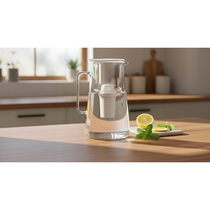 Скляний фільтр-глечик Aquafloow ClassGlass White + 11 фільтрів Class