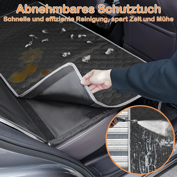 Водонепроникний килимок для собак у машину Taygeer з жорсткою основою, 127x156 см, чорний