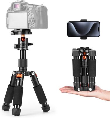 Міні штатив K&F Concept S225A1+BH-25: компактний штатив для камери з кульковою головкою 360°, 52 см, з тримачем для телефону, для Canon/Sony/Nikon/Fujifilm, до 6 кг