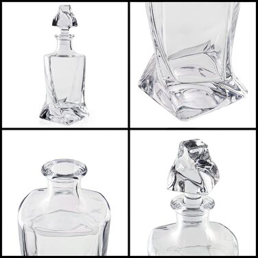 Belle Vous 800 ml Glass Whiskey Decanter & Whiskey Glasses Set - Whiskey Decanter with Glass Stopper - Whiskey Gifts for Men, Ideal as Wine, Brandy, Bourbon & Whiskey Accessories