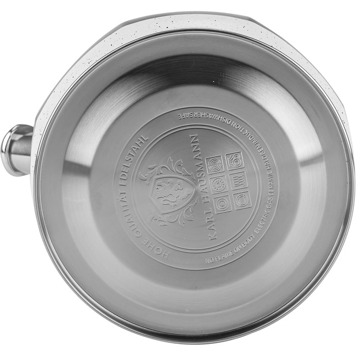 Чайник для води Induktion Karl Hausmann 3L з білого мармуру - автоматичний свисток, нержавіюча сталь, підходить для всіх типів плит