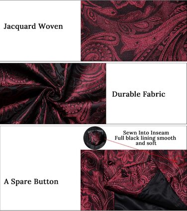 Костюмний аксесуар DiBanGu: жилет, краватка, хустинка, запонки, лапєль-кліп (7 шт.) з павутинкою, розмір XXL, для весілля та свят