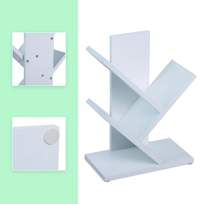 Relaxdays White Bookshelf in Tree Shape