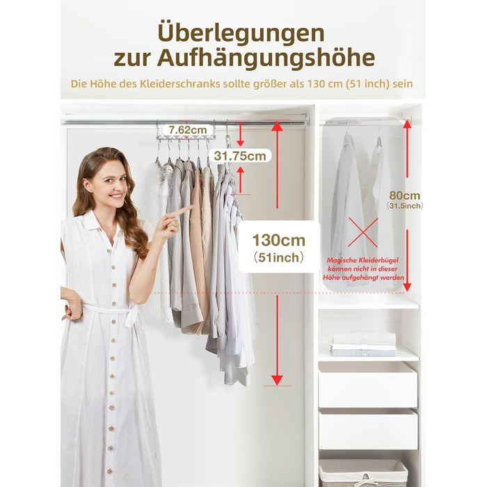 Набір з 4 металевих вішалок HOUSE DAY: економія місця, неслизьке покриття, для шафи, організація простору, ідеально як подарунок