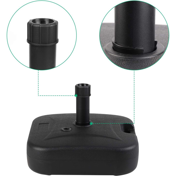 Sekey Market Umbrella Stand Parasol Stand for Umbrella Poles up to 32-38 mm, black, 24kg