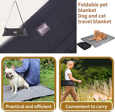 Водонепроникний килимок для собак - туристичний килимок для тварин, розкладний, 100 x 70 см, для дому та подорожей