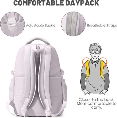 Шкільний рюкзак для дівчинки-підлітка, водонепроникний, легкий, великої місткості, модний, для школи або подорожей - фіолетовий