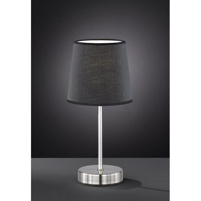 WOFI Настільна лампа Cesena 1-лампова, чорна, 14 x 14 x 32 см, тканинний абажур, 832401100000