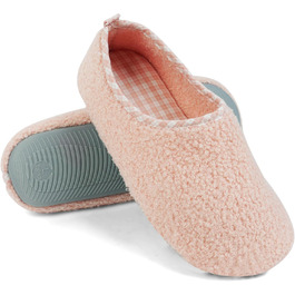 OFFCUP Теплі жіночі халати-тапочки з піни пам'яті, зимові, бавовняні, плюшеві, для дому та вулиці (рожеві, 39-40)