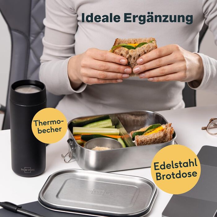 Small Stainless Steel Tins, 3-Piece Set with Lid - Leak-Proof Containers for Transporting Food, for Dips, Dressings, Nuts, Granola in Lunch Boxes