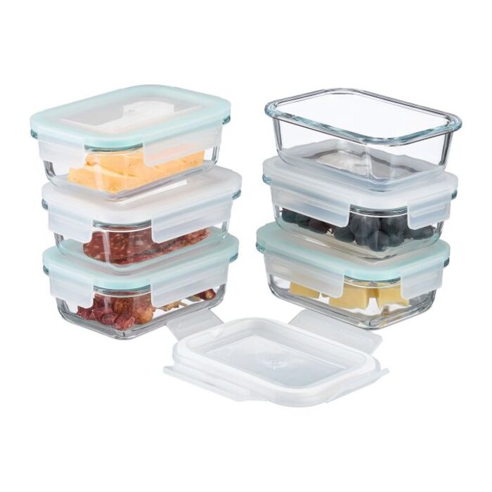 Relaxdays Glass Containers with Lids Set