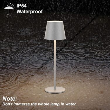 LED-лампа Klighten 2 шт. на акумуляторі, сірого кольору, диммування, бездротова, перезаряджувана, тепле світло 3000K, для дому та вулиці, USB-C, алюміній, IP54, вологостійка, сіра