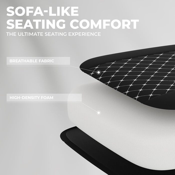 Геймерське крісло Ergonomic з підставкою для ніг та підтримкою спини, регульоване, для дому, офісу, кіберспорту (чорно-біле)